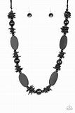 Paparazzi Accessories Carefree Cococay Black Wood Necklace Long