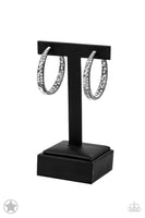 GLITZY By Association - Gunmetal Bling Hoops earrings Paparrazi Accessories