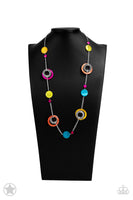 Kaleidoscopically Captivating Colorful Long Necklace Paparrazi Accessories