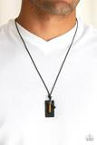 Paparazzi Accessories Explorer Edge Black Leather men’s Urban Necklace