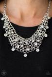 Paparazzi Accessories Fishing for Compliments Silver Necklace Earrings Blockbuster
