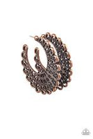 Paparazzi Accessories Funky Flirt Copper Hoop Earrings