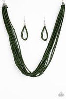 Paparazzi Accessories Wide Open Spaces Dark Green Seed Bead Necklace