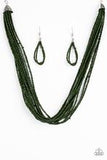 Paparazzi Accessories Wide Open Spaces Dark Green Seed Bead Necklace