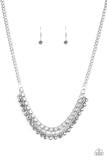 PAPARAZZI ACCESSORIES GLOW AND GRIND - SILVER NECKLACE