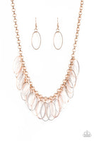 Paparazzi Fringe Finale Multi Necklace Copper Rose Gold Fringe