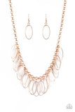 Paparazzi Fringe Finale Multi Necklace Copper Rose Gold Fringe