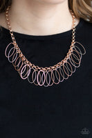 Paparazzi Fringe Finale Multi Necklace Copper Rose Gold Fringe