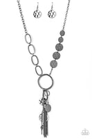 Paparazzi Trinket Trend Black Necklace Gunmetal Long