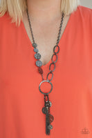 Paparazzi Trinket Trend Black Necklace Gunmetal Long