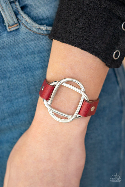 Paparazzi Accessories Nautically Knotted Red Leather Urban Bracelet