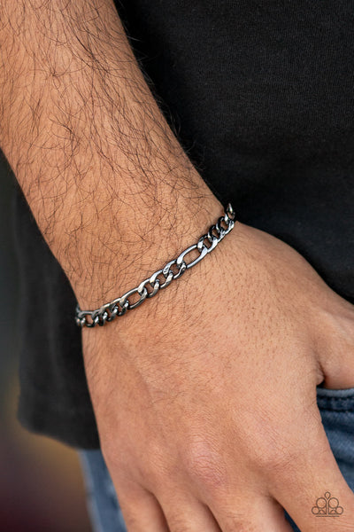 Paparazzi Accessories Roll Call Black Urban Bracelet Gunmetal