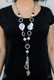 Paparazzi Total Eclipse of the Heart Moon Charm Necklace Silver