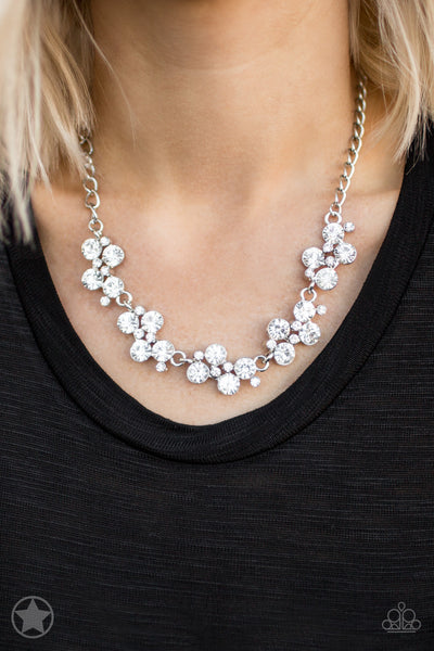 Paparazzi Accessories  Hollywood Hills White Rhinestone Bling Necklace