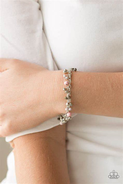Paparazzi Aquatic Adventure Pink Bracelet Gray Silver