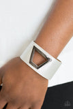 Paparazzi Accessories Power Play - Silver Leather Bracelet Womens