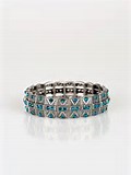 Paparazzi Modern Magnificence Blue Bracelet Rhinestones Silver