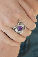 Paparazzi Accessories Tripe Crown Twinkle Purple Ring Bling Silver