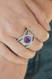 Paparazzi Accessories Tripe Crown Twinkle Purple Ring Bling Silver