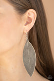 Paparazzi Accessories NATURALLY BEAUTIFUL - SILVER LEATHER Earrings Leaf