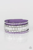 Paparazzi Rock Start Rocker Purple Rhinestone Suede Wrap Bracelet