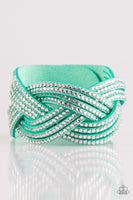 Paparazzi Accessories Big City Shimmer - Green Wrap Bling Bracelet