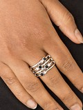 Paparazzi Accessories Sparkle Showdown Black Ring Silver Bling