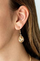 Paparazzi Socialite Social Gold Necklace Golden Bling Teardrop