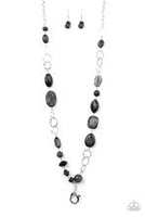 Paparazzi Prismatic Paradise Black Lanyard Silver