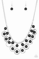 Paparazzi Accessories Really Rococo Necklace Black Silver